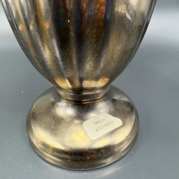 Haeger Art Pottery Bronzed Metallic Glaze Urn Pitcher Footed Vase Vintage - Picture 8 of 16